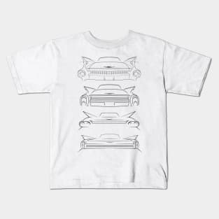 Evolution of the Cadillac Tail Fin - black Kids T-Shirt